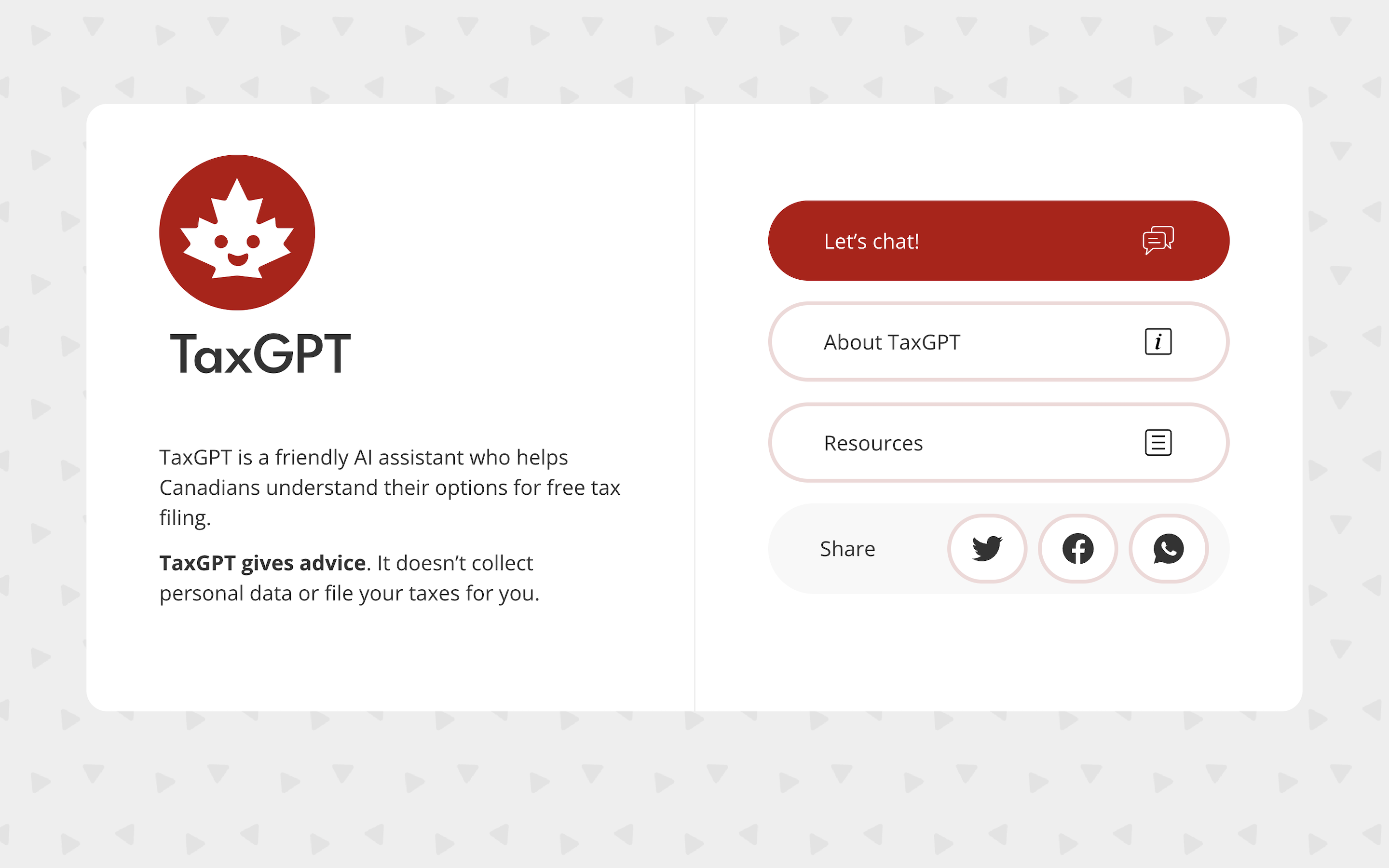 Screenshot of taxgpt.ca